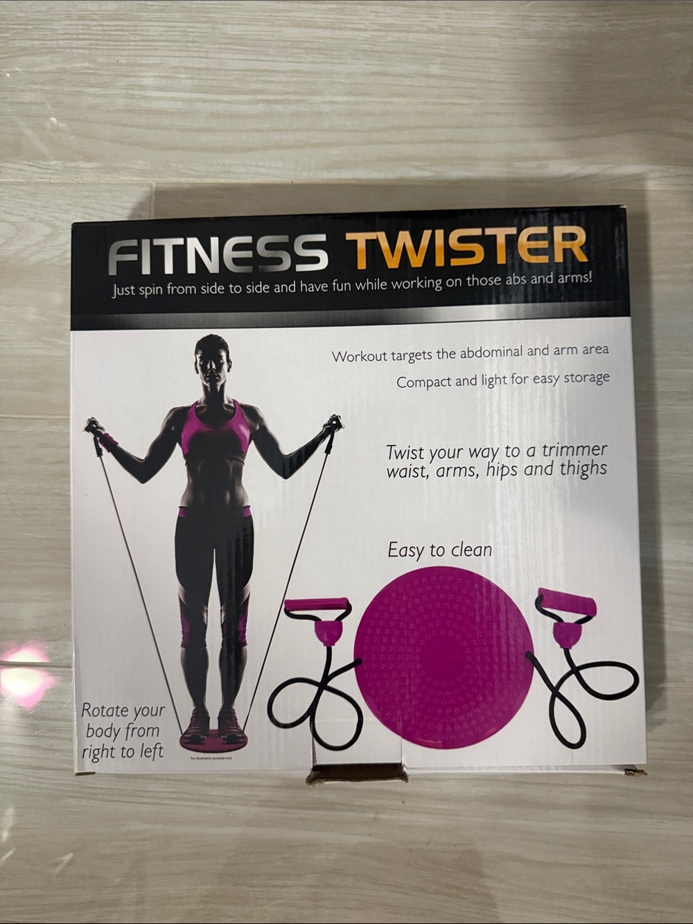 Fitness Twister Women's Twist Board with Resistance Bands - Pink
